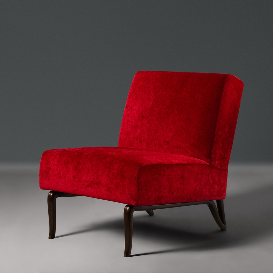 Mirador Slipper Chair, Red | Alexander Lamont