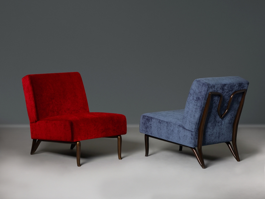 Mirador Slipper Chair, Red | Alexander Lamont