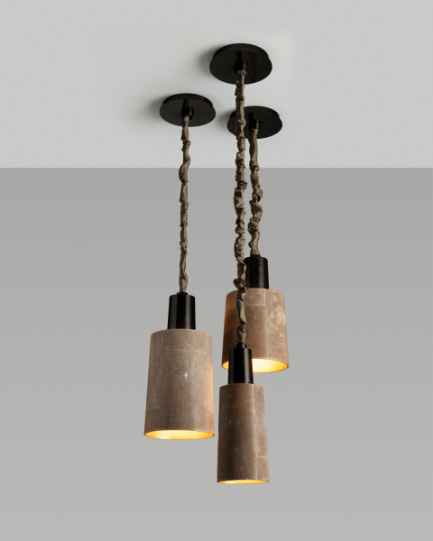 Chime Pendant Lamp, Small | Natural Chocolate Shagreen