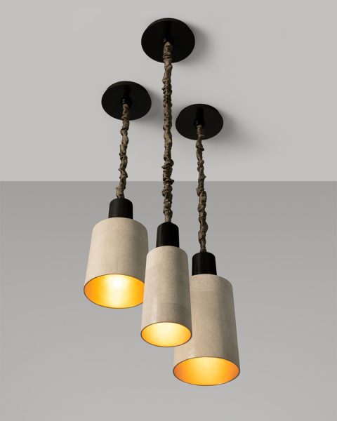 Chime Pendant Lamp, Small | Natural Speckle Shagreen