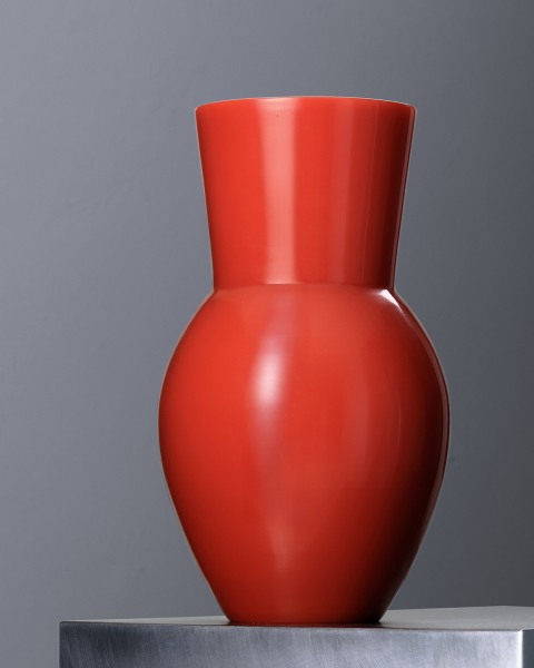 Amphora Vase, Coral Red